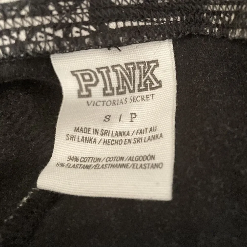 Pink by Victoria's Secret Womens Black and White Abstract Pattern Leggings Small - Picture 3 of 9